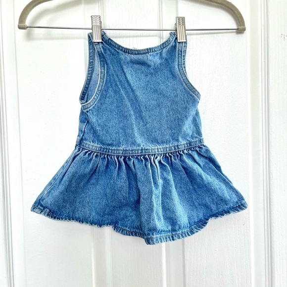 Vintage Oshkosh baby B’gosh denim bubble dress overall jean jumper girl 12M USA - Picture 9 of 9
